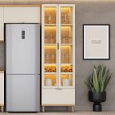 Ver imagem 1 de Cristaleira Bless 2 Portas 1 Gaveta 100% Mdf Jequitiba/off White Fosco - Linea Brasil