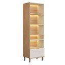 Ver imagem 3 de Cristaleira Bless 2 Portas 1 Gaveta 100% Mdf Jequitiba/off White Fosco - Linea Brasil