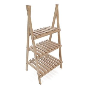 Organizador 3 Níveis 95cm Expositor Vazado Madeira Natural Technox