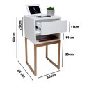 Ver imagem 3 de Mesa de Cabeceira Industrial Eco 30 Base Dourada - Enviamos Montado
