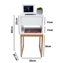 Ver imagem 2 de Mesa de Cabeceira Industrial Eco 30 Base Dourada - Enviamos Montado