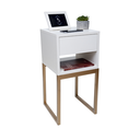 Ver imagem 1 de Mesa de Cabeceira Industrial Eco 30 Base Dourada - Enviamos Montado