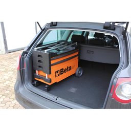 Carrinho de Ferramentas Tipo Trolley Rebatível 2 Gavetas com 6 Tabuleiros Laranja C27s/o Beta - 6