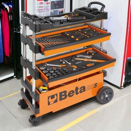 Carrinho de Ferramentas Tipo Trolley Rebatível 2 Gavetas com 6 Tabuleiros Laranja C27s/o Beta - 3