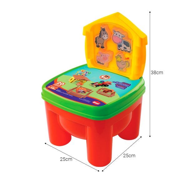 Cadeirinha de Brinquedo Infantil com Blocos de Montar - Wp Connect