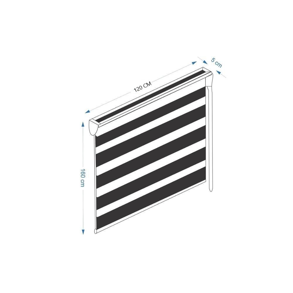 Persiana Rolo Duplo Zebra Branca 120 (L) x 160 (A) Cortina Double Vision 1,20 X 1,60 - 5