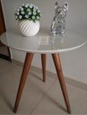 Ver imagem 2 de Mesa de Centro Tampo 50 Cm Redonda Off White com Vidro Pé Palito