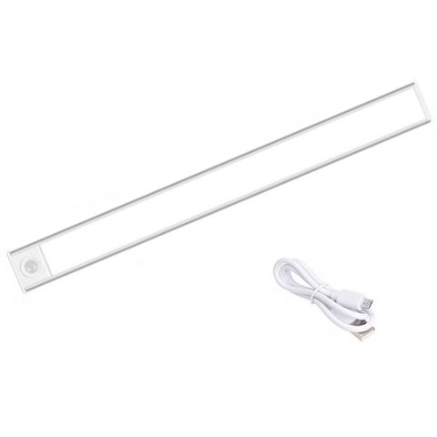 Luminaria Led 3 Tons Sensor de Presença Movimento 3 Modos Usb Bateria Recarregavel Armario Closet Qu