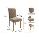 Ver imagem 5 de Conjunto: Mesa de Cozinha Ester Tampo Madeirado Oval C/ Vidro 210x100cm e 6 Cadeiras Fernanda