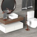 Ver imagem 3 de Porta Papel Higiênico de Chão e Toalha Lavabo Rose Gold.s