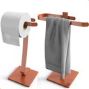 Ver imagem 4 de Porta Papel Higiênico de Chão e Toalha Lavabo Rose Gold.s