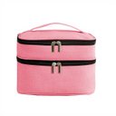 Ver imagem 1 de Necessaire Viagem Bolsa Dupla Organizador Maquiagem Rosa