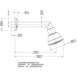 Chuveiro de Parede Bonnaducha 1/2 Polegada Docol - 4