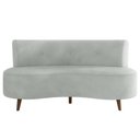 Ver imagem 5 de Sofá Living 2 Lugares 135cm Aang Pés Palito Veludo Cinza Claro G33 - Gran Belo