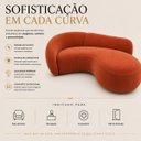 Ver mais imagens de Sofá Zah 210 cm 3 Lugares Luxo Orgânico Curvo Bouclé Premium:Veludo Terra Cota