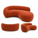 Ver imagem 4 de Sofá Zah 210 cm 3 Lugares Luxo Orgânico Curvo Bouclé Premium:Veludo Terra Cota