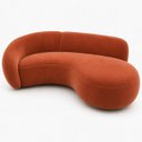 Ver imagem 5 de Sofá Zah 210 cm 3 Lugares Luxo Orgânico Curvo Bouclé Premium:Veludo Terra Cota