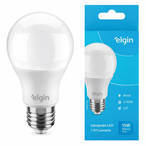 Lâmpada Led Elgin 15w 6500k Branca Fria E27 Bivolt 1311lm