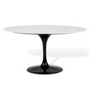 Ver imagem 1 de Mesa Saarinen Oval Carrara 135x90cm - Base Preta
