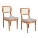 Ver imagem 7 de Mesa de Jantar 135cm C/ 4 Cadeiras Estofadas Dalla Costa Mdf Cor:off White com Freijó e Bege Rú