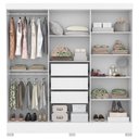 Ver imagem 3 de Guarda Roupa Casal 6 Portas com Espelho Elite 3 Gavetas Pratico D02 Branco - Mpozenato