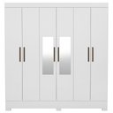 Ver imagem 5 de Guarda Roupa Casal 6 Portas com Espelho Elite 3 Gavetas Pratico D02 Branco - Mpozenato