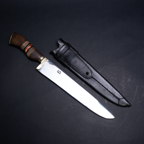Faca Ponta Larga Tradicional – Linha Conceito Cabo de Madeira com Resina Aleatória:8'' (20cm)