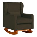 Ver imagem 3 de Poltrona C/ Puff Balanço Amamentação Aurora Suede Marrom - Lm Decor