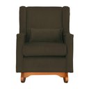 Ver imagem 4 de Poltrona C/ Puff Balanço Amamentação Aurora Suede Marrom - Lm Decor