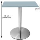 Ver imagem 5 de Mesa Beta Inox 75 Cm (altura) Disco Redondo Tampo Mdp Quadrado 70 Cm (larg) X 2,50 Cm (alt) Cinza