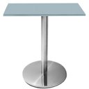 Ver imagem 1 de Mesa Beta Inox 75 Cm (altura) Disco Redondo Tampo Mdp Quadrado 70 Cm (larg) X 2,50 Cm (alt) Cinza