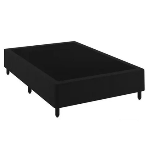 Base Box Casal Sonho Perfeito Suede Preto 40x138x188