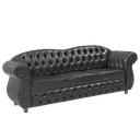 Ver imagem 1 de Sofá Chesterfield Merlo 3 Lugares 2,30 - Corano Preto / Decoração, recepção, sala tv estar