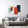 Quadro Decorativo Formas Abstratas 2 Telas 60x90cm para Sala Quarto Escritório - 2