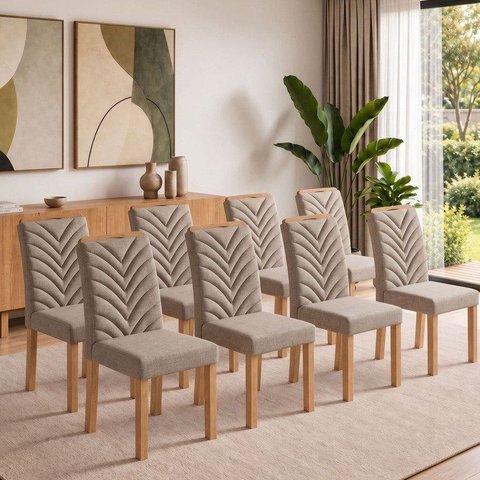 Conjunto 8 Cadeiras para Sala de Jantar Carol