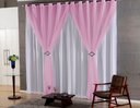 Ver imagem 1 de cortina sala quarto voal liso c/ forro rose/branco 4,00x2,50