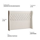 Ver imagem 3 de Cabeceira Casal Queen 160 Cm Savana Corano Marrom/linho Cru - Nexta Casa