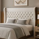 Ver imagem 2 de Cabeceira Casal Queen 160 Cm Savana Corano Marrom/linho Cru - Nexta Casa