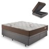 Base Box Baú Bipartido King 193x203 Linho Cinza com Colchão Relax Adorabile Molas Ensacadas - 1