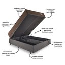 Ver imagem 5 de Base Box Baú Bipartido King 193x203 Linho Cinza com Colchão Relax Adorabile Molas Ensacadas