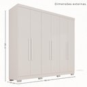 Ver imagem 2 de Guarda-Roupa Casal com 6 Portas 180cm Multimóveis Branco