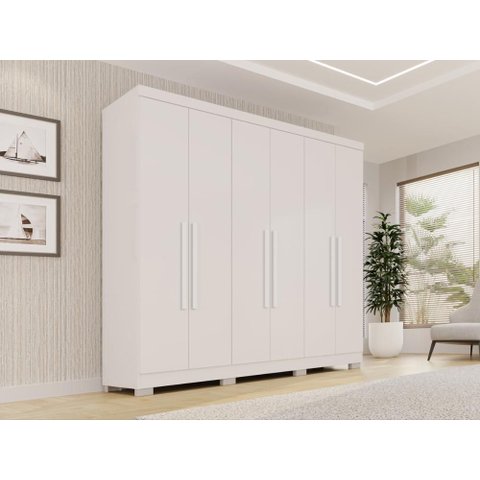 Guarda-Roupa Casal com 6 Portas 180cm Multimóveis Branco