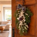 Ver imagem 4 de Guirlanda Natal Enfeite Pinhas Decoração Porta Parede 55cm