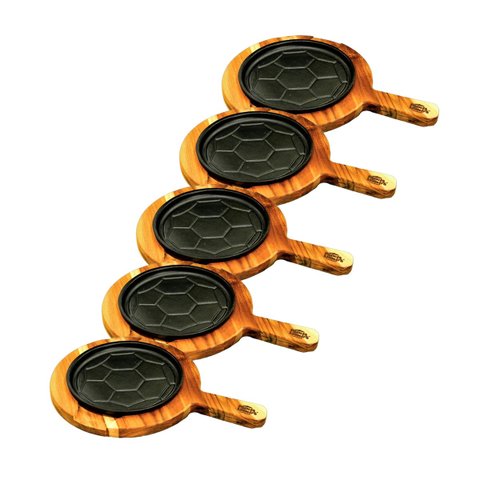 Kit 5 Chapas Petisco Redonda Copa 2022 Com Suporte 20x4cm Fumil