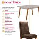 Ver imagem 4 de Mesa de Jantar Copper 4 Lugares Retangular MDF com Vidro 120cm Marrom Moderna