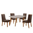 Ver imagem 3 de Mesa de Jantar Copper 4 Lugares Retangular MDF com Vidro 120cm Marrom Moderna