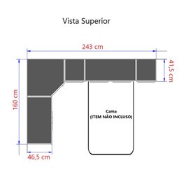Guarda Roupa Dormitório Modulado Alpes Solteiro Canto - Roupeiro Luciane M06:branco - 5