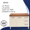 Ver imagem 3 de Balcao Com Tampo 120cm 9110x9300 Savana Off White Mobbs