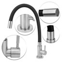 Ver imagem 2 de Torneira Cozinha Inox Escovado Mesa Flexível Gourmet Preto