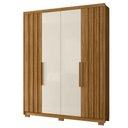 Ver imagem 6 de Guarda Roupa Solteiro Ambiente Califórnia 4 Portas Freijó Off White - Moval